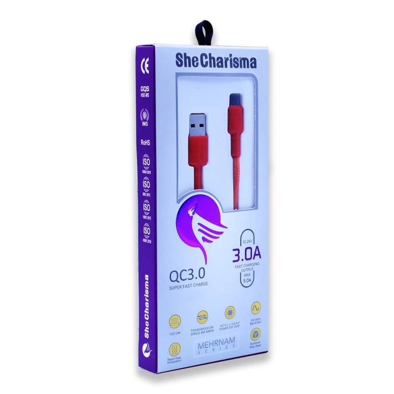 کابل شارژ لایتنینگ 5 امپر شیکاریزما